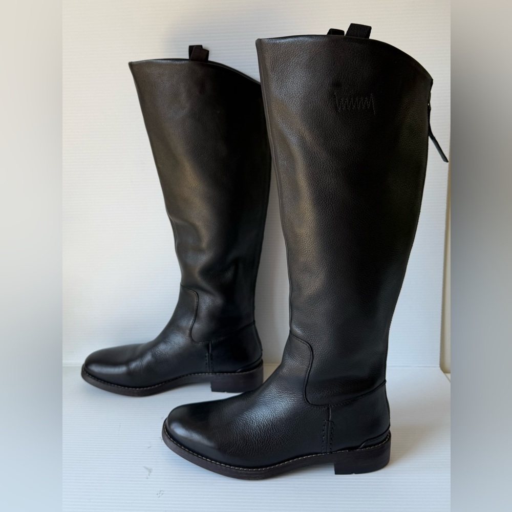 Franco Sarto Meyer Women's Knee High Black Leather Boots Size 9 New with Tags